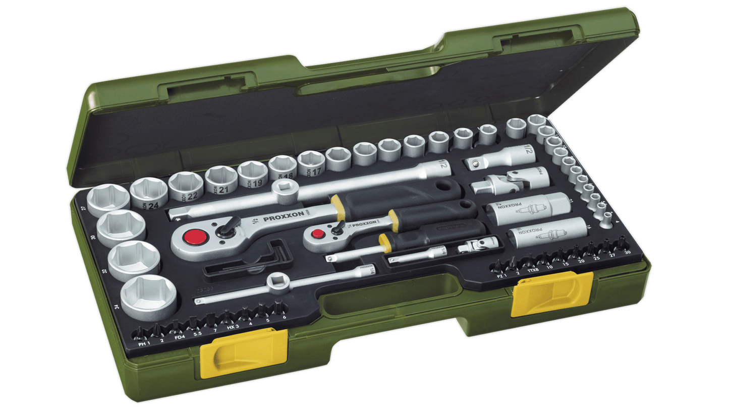 PROXXON 65-kos GARNITURA NASADNIH KLJUČEV 1/4, 1/2