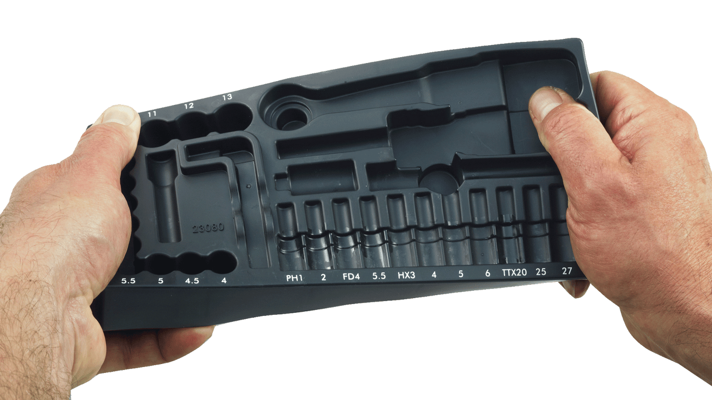 PROXXON 65-kos GARNITURA NASADNIH KLJUČEV 1/4, 1/2